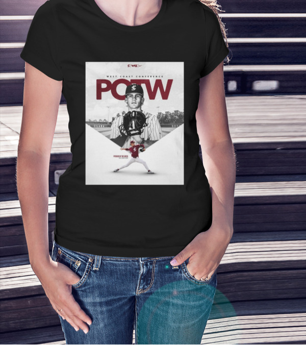 West Coast Conference POTW Max Bayles Pitcher Of The Week Santa Clara Broncos T-Shirt