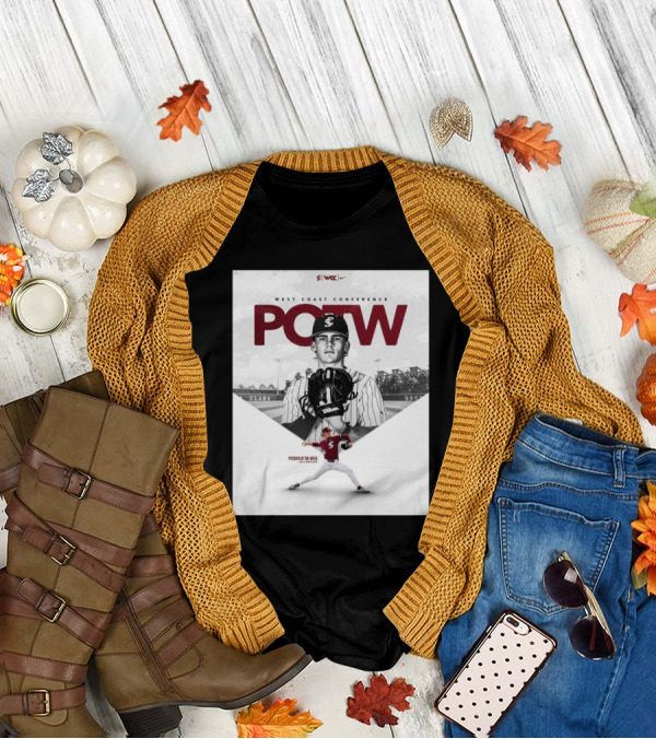 West Coast Conference POTW Max Bayles Pitcher Of The Week Santa Clara Broncos T-Shirt