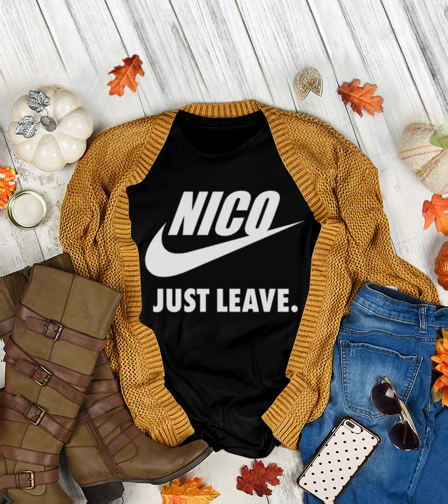 Nico Just Leave Swoosh Parody T-Shirt