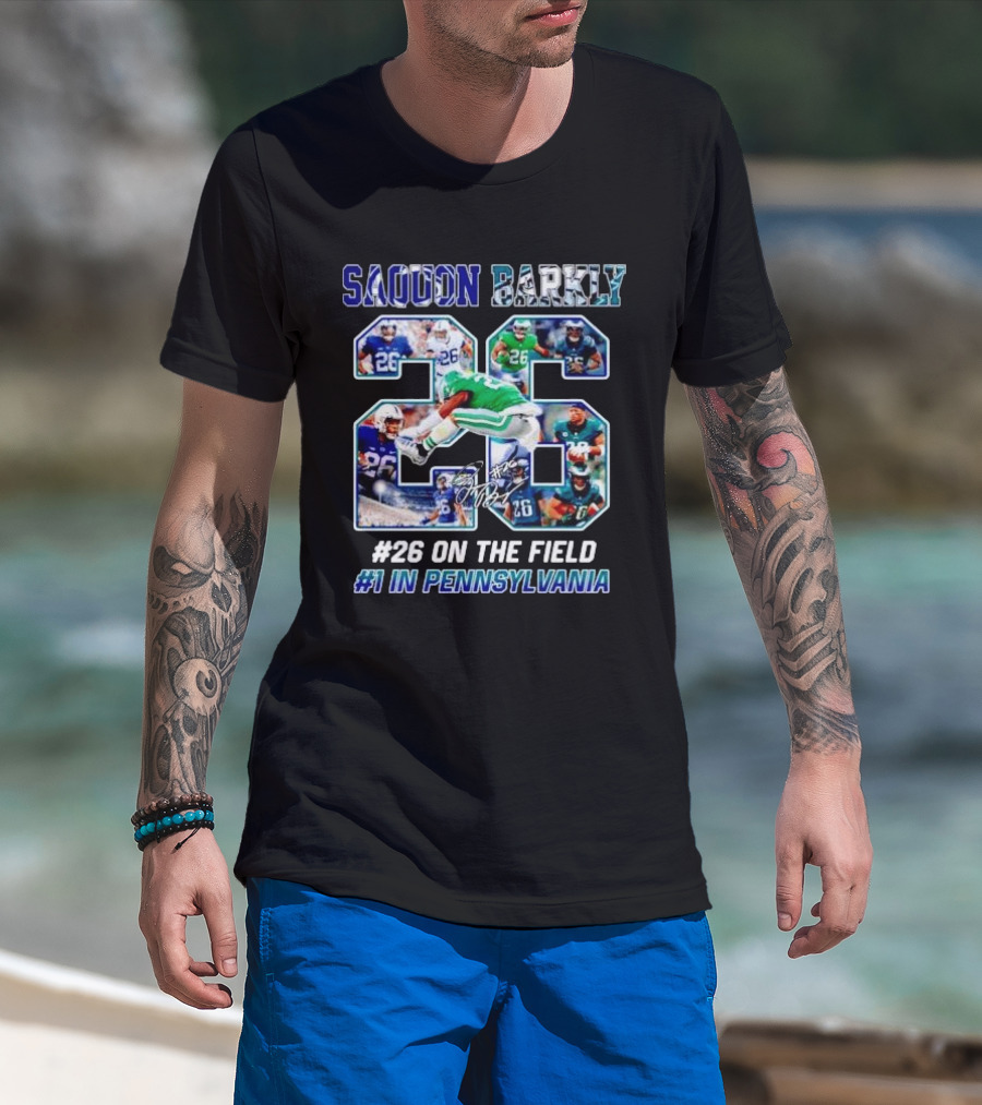 Saquon Barkley 26 On The Field 1 In Pennsylvania Sports Tribute T-Shirt