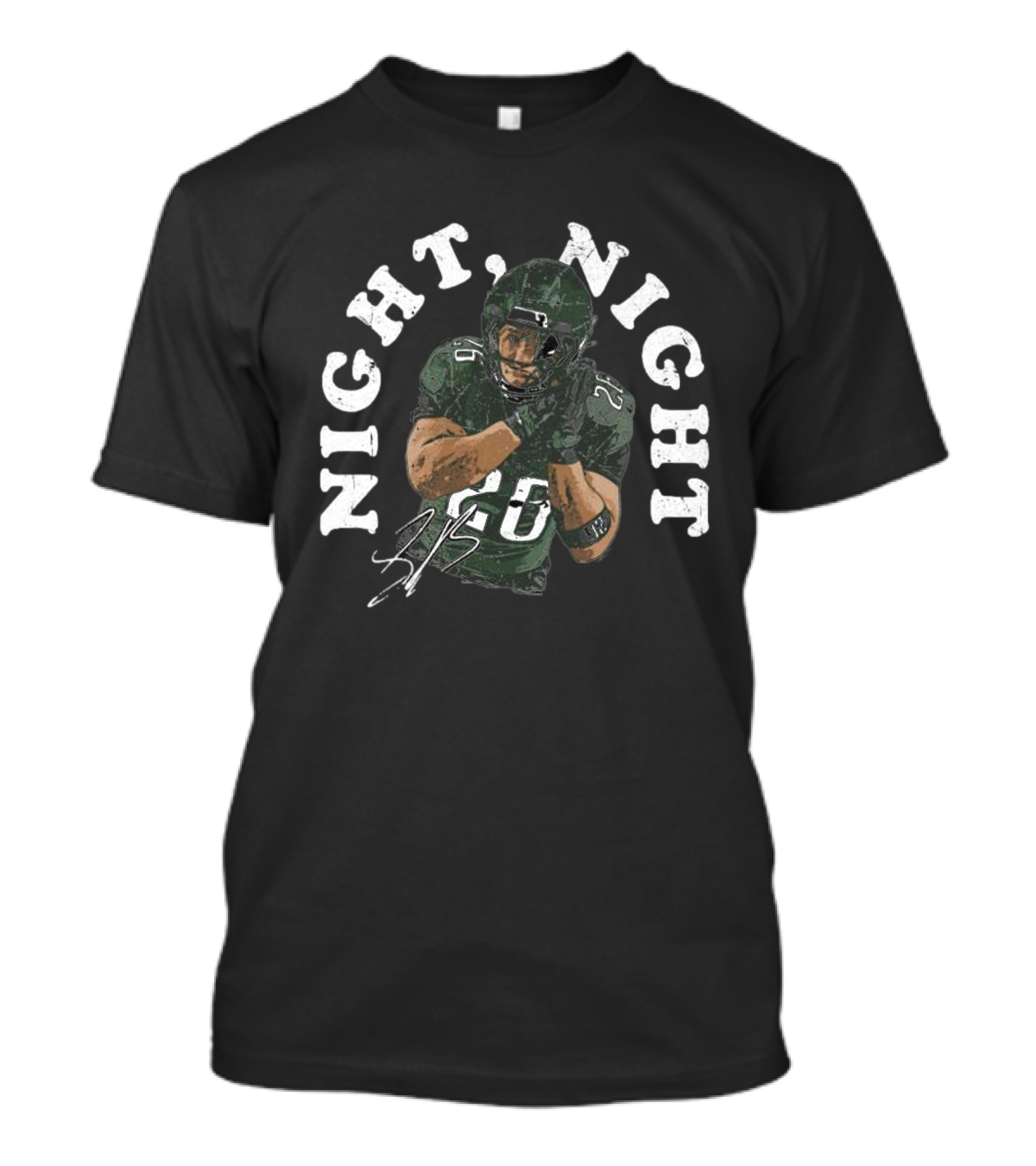 Saquon Barkley Night Night 26 Vintage Signature NFL Football Graphic T-Shirt