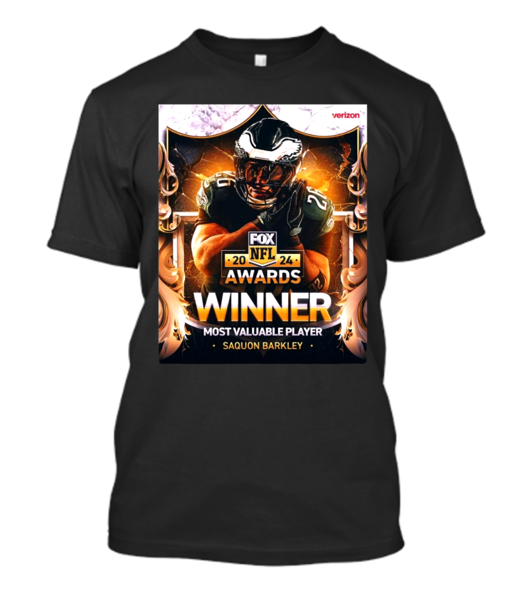 FOXNFL 2024 Awards Saquon Barkley Philadelphia Eagles Winner Most Valuable Player T-Shirt