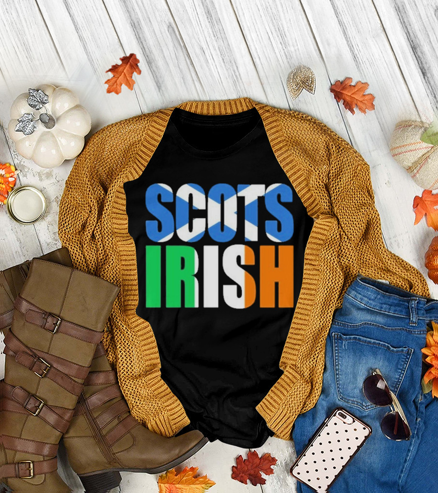 Scots Irish Flag Scottish Saltire Irish Tricolor T-Shirt