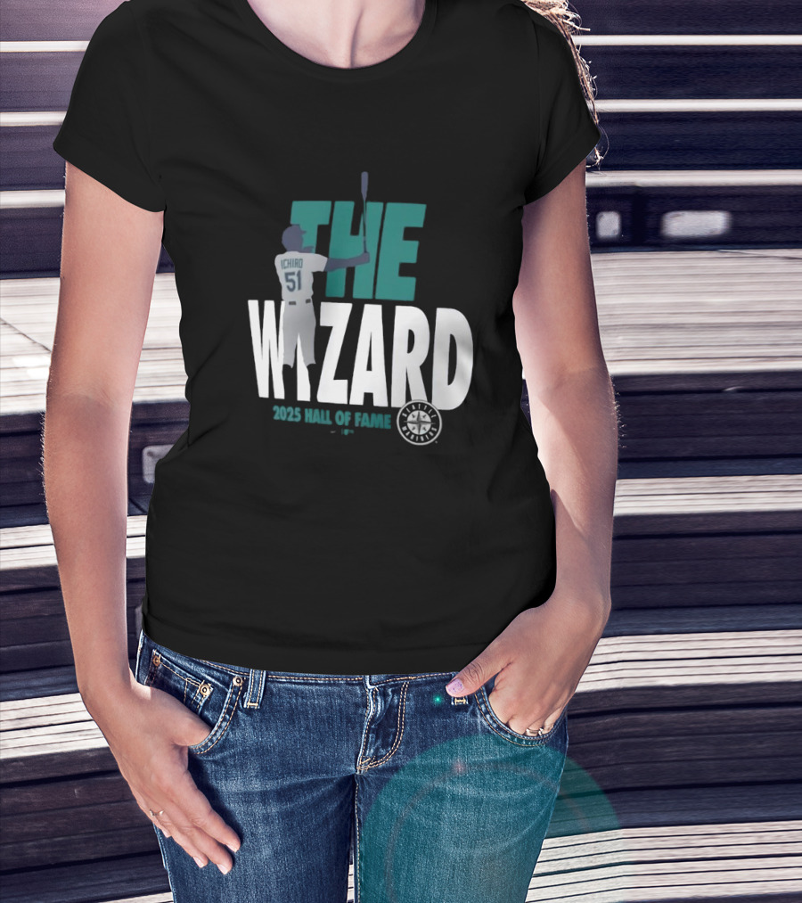 Seattle Mariners Ichiro 51 The Wizard 2025 Hall Of Fame Legend T-Shirt