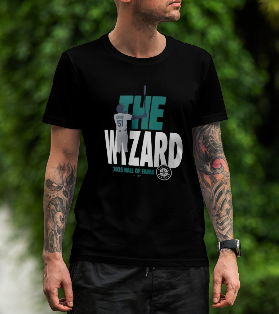 Seattle Mariners Ichiro 51 The Wizard 2025 Hall Of Fame Legend T-Shirt
