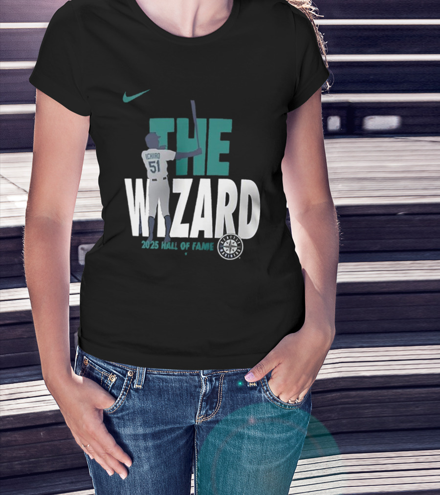 Nike Seattle Mariners Ichiro Suzuki The Wizard 2025 Hall Of Fame T-Shirt