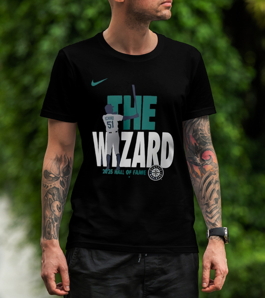 Nike Seattle Mariners Ichiro Suzuki The Wizard 2025 Hall Of Fame T-Shirt