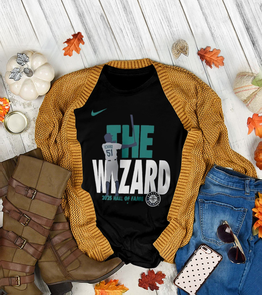 Nike Seattle Mariners Ichiro Suzuki The Wizard 2025 Hall Of Fame T-Shirt