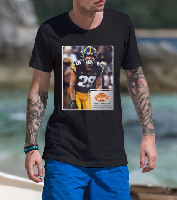 Reese's Senior Bowl Sebastian Castro Grad Student DB Iowa Transperfect Music City Bowl T-Shirt