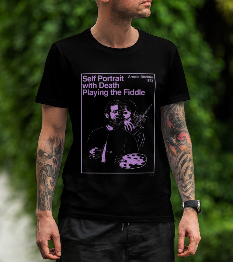 Self Portrait With Death Playing The Fiddle Arnold Böcklin 1872 T-Shirt