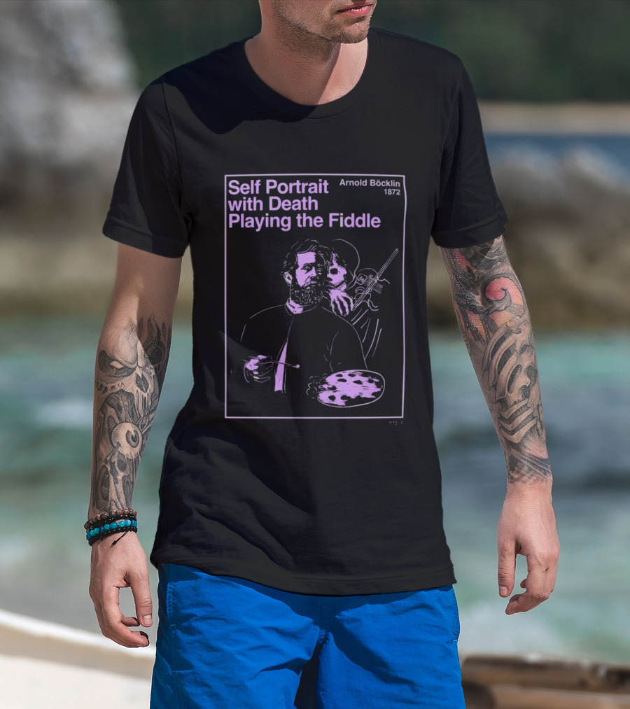 Self Portrait With Death Playing The Fiddle Arnold Böcklin 1872 T-Shirt