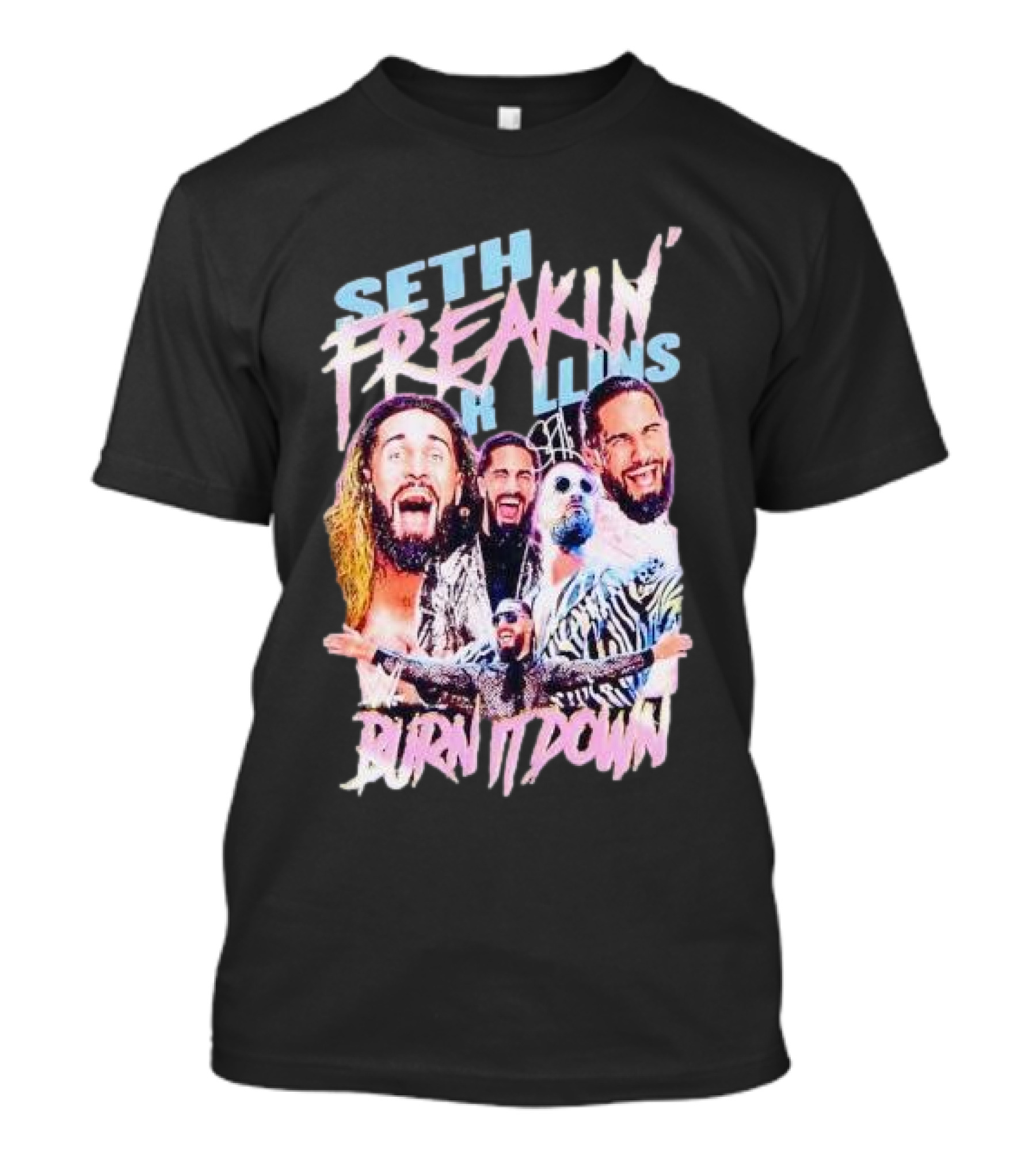 Seth Rollins Freakin' Burn It Down WWE Wrestler Collage T-Shirt