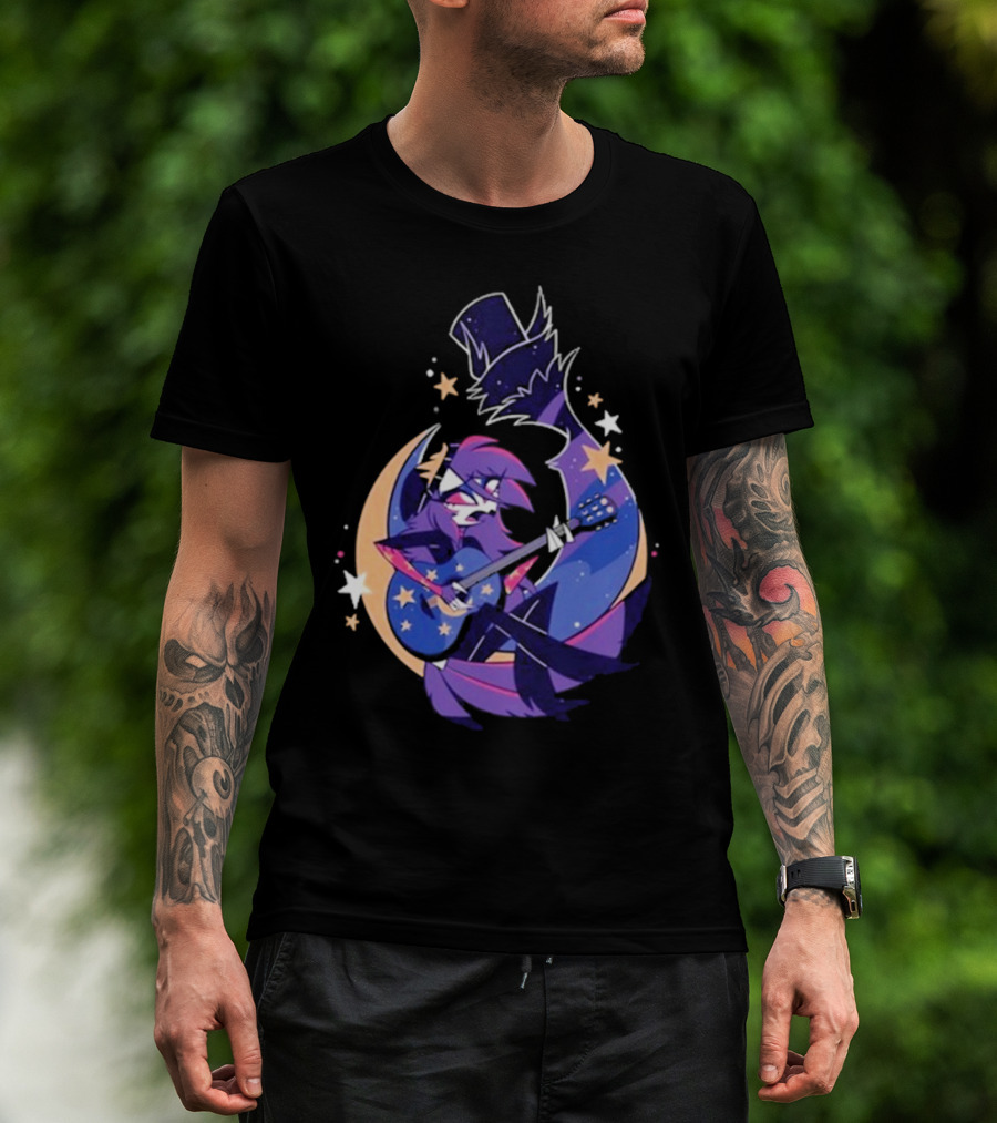 Sharkrobot I Will Be Okay Celestial Guitarist Fox In Top Hat With Stars And Moon T-Shirt