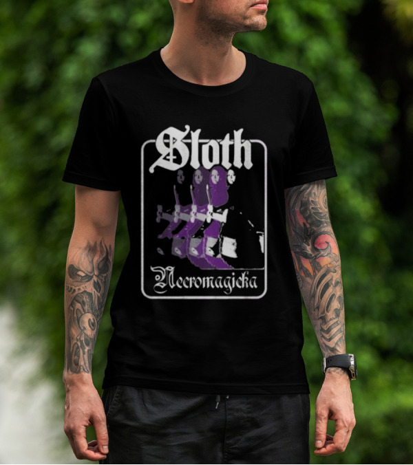 Sloth Necromagicka Gothic Cartoon Duel Swordsman Art T-Shirt