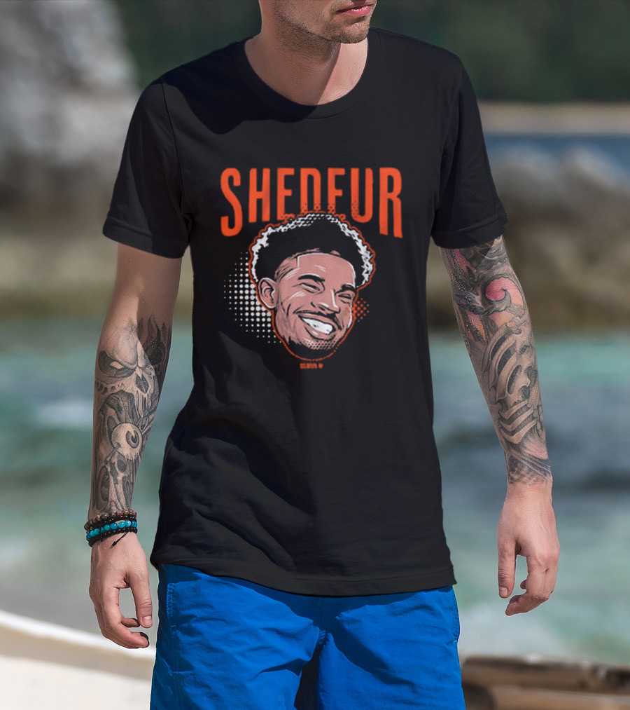 Shedeur Sanders Swag Head Smile Bold Text T-Shirt