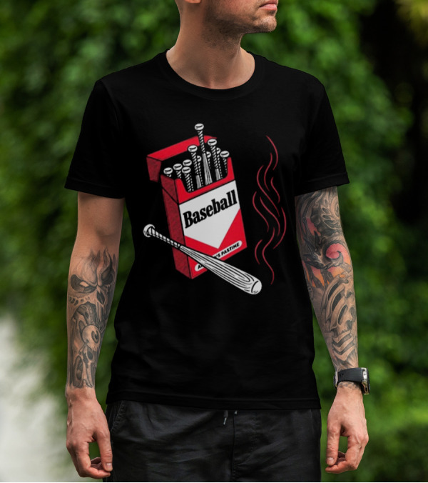 Smoking Barrels Baseball Parody Pack With Bats And Steam Imagery T-Shirt