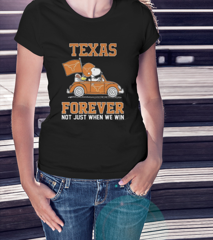 Snoopy And Woodstock Texas Longhorns Forever Not Just When We Win 2025 T-Shirt
