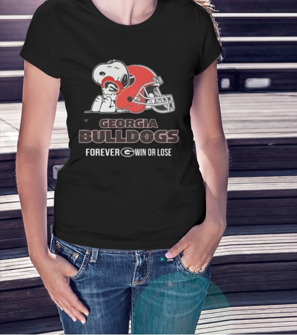 Georgia Bulldogs Snoopy Forever Win Or Lose T-Shirt