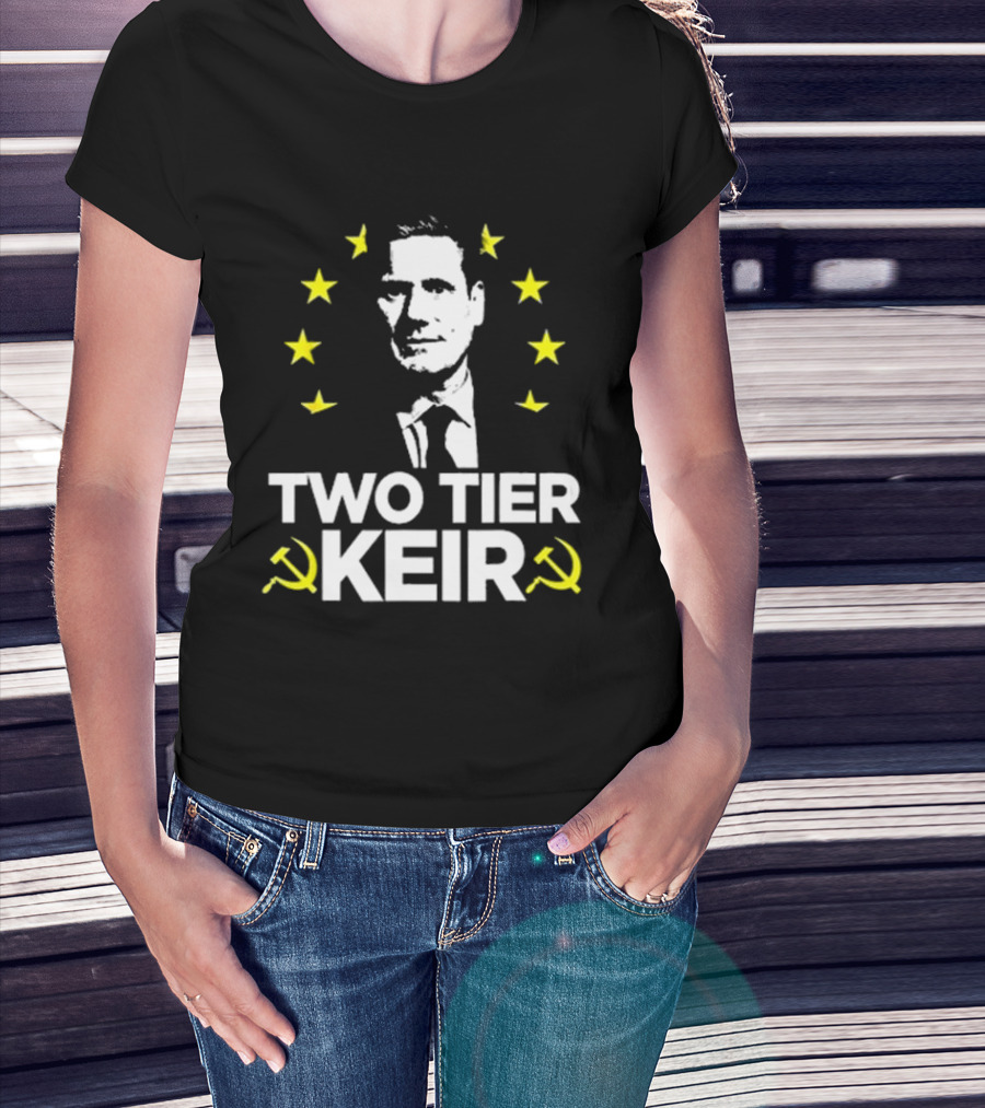 Euro Stars Circle Face Two Tier Keir Hammer Sickle T-Shirt