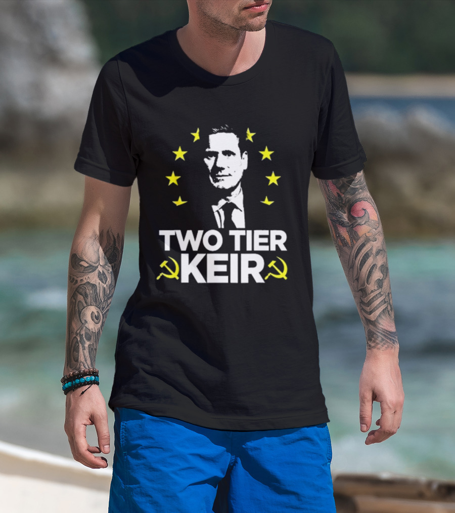Euro Stars Circle Face Two Tier Keir Hammer Sickle T-Shirt
