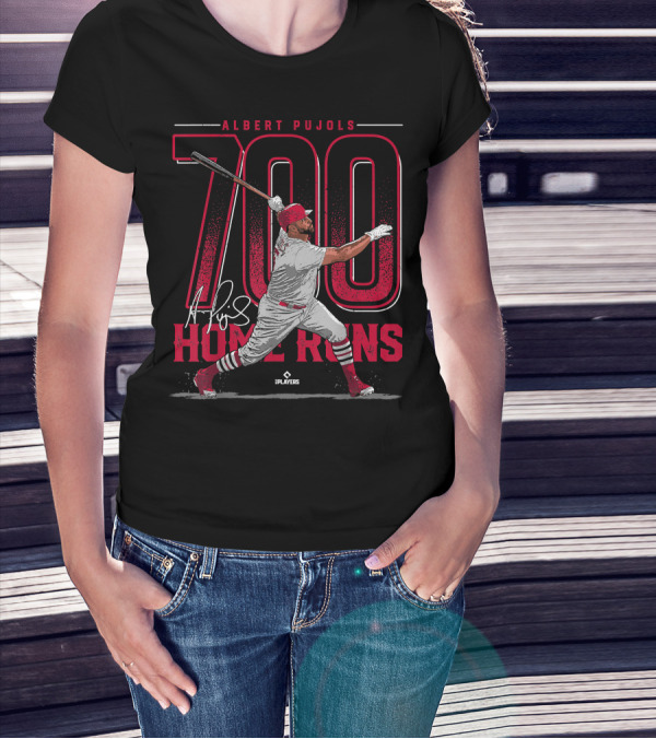 Albert Pujols 700 Home Runs St Louis Baseball MLBPA Players T-Shirt
