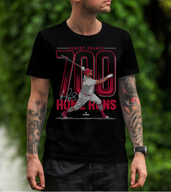Albert Pujols 700 Home Runs St Louis Baseball MLBPA Players T-Shirt
