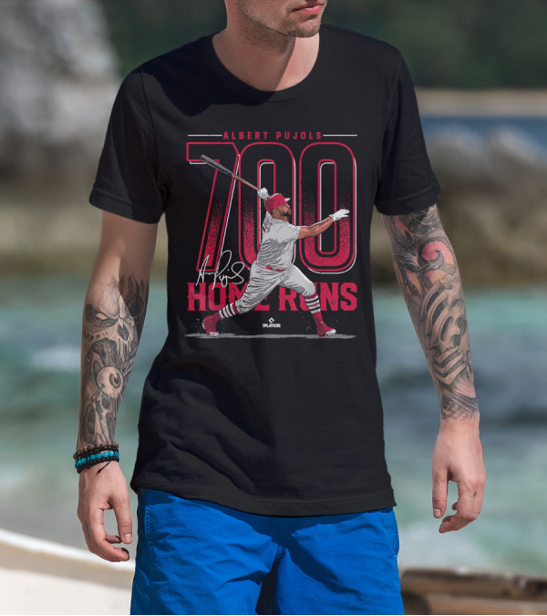 Albert Pujols 700 Home Runs St Louis Baseball MLBPA Players T-Shirt