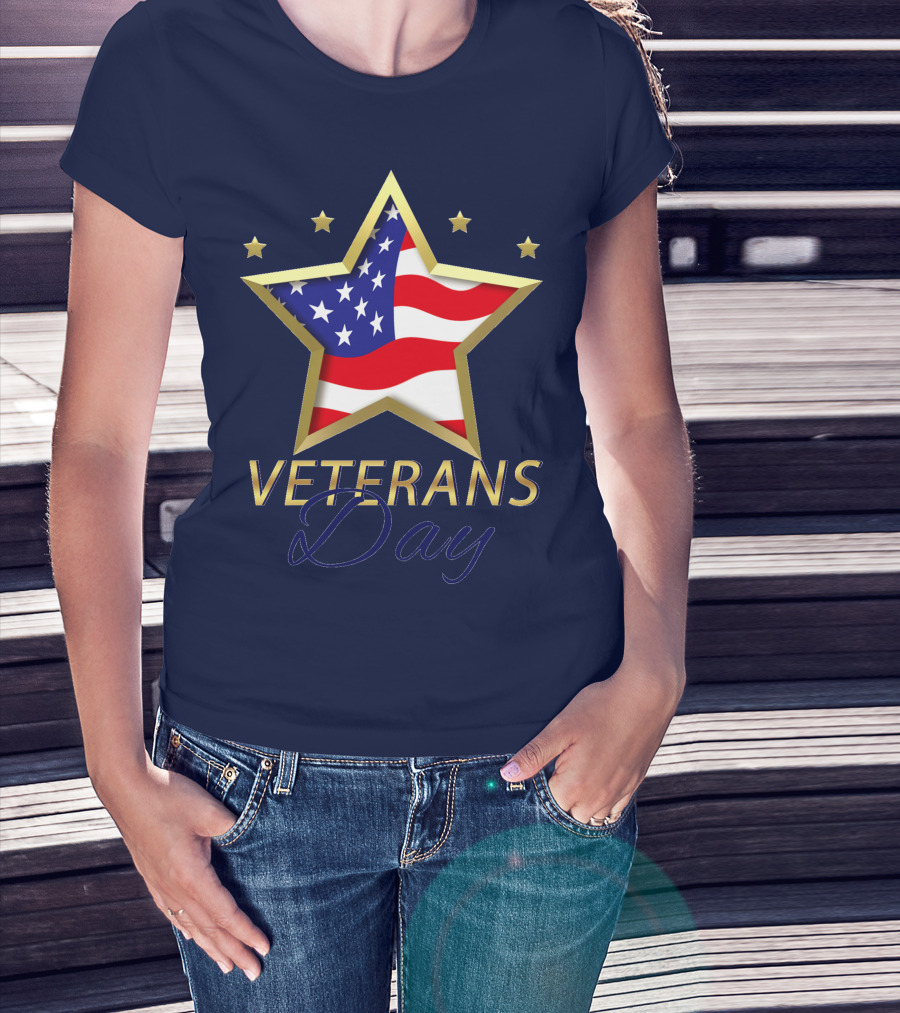 American Star And Stripes Veterans Day T-Shirt