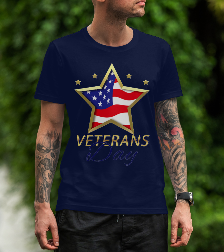 American Star And Stripes Veterans Day T-Shirt