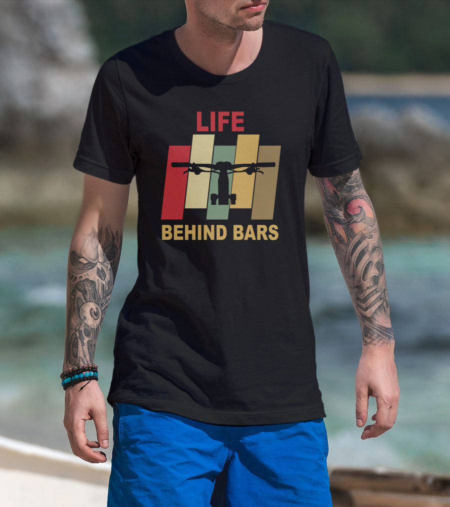 Life Behind Bars Mountain Biking Handlebar T-Shirt