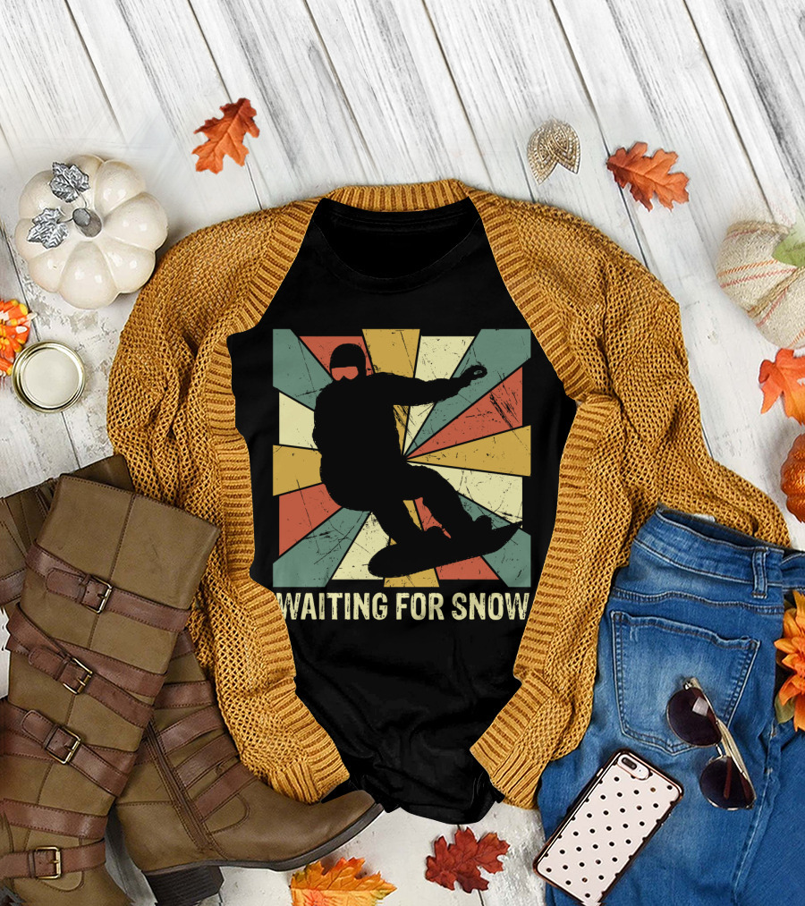 Waiting for Snow Vintage Snowboarding T-Shirt