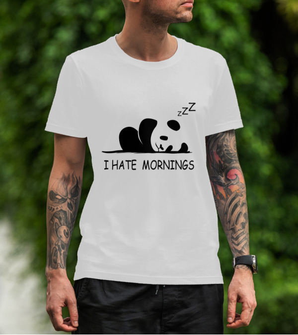 I Hate Mornings Sleeping Panda ZZZ T-Shirt