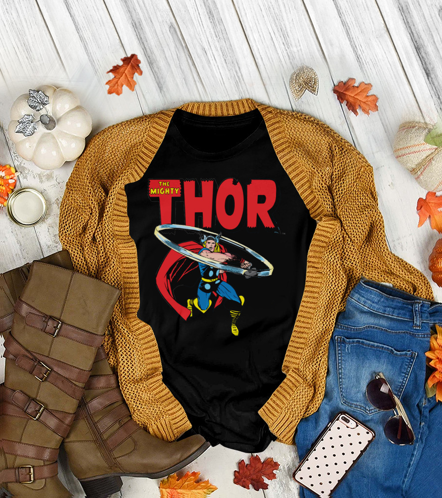 The Mighty Thor Whirling Hammer Marvel Comic T-Shirt