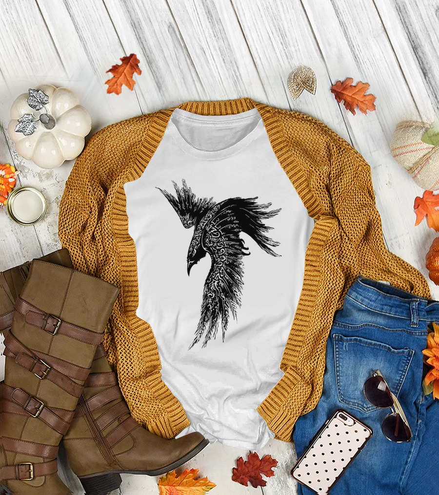 chim VIKING Raven Intricate T-Shirt