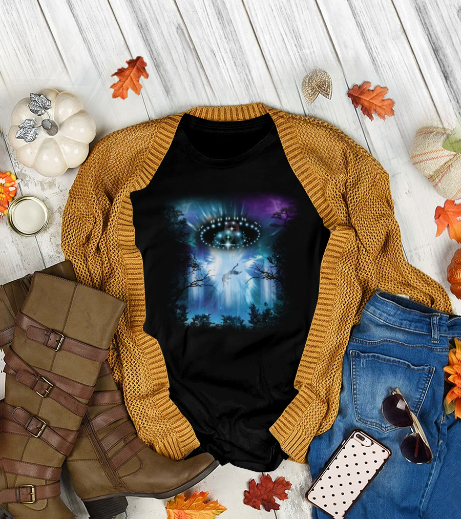 Alien Conquest Galactic Abduction Night Sky T-Shirt