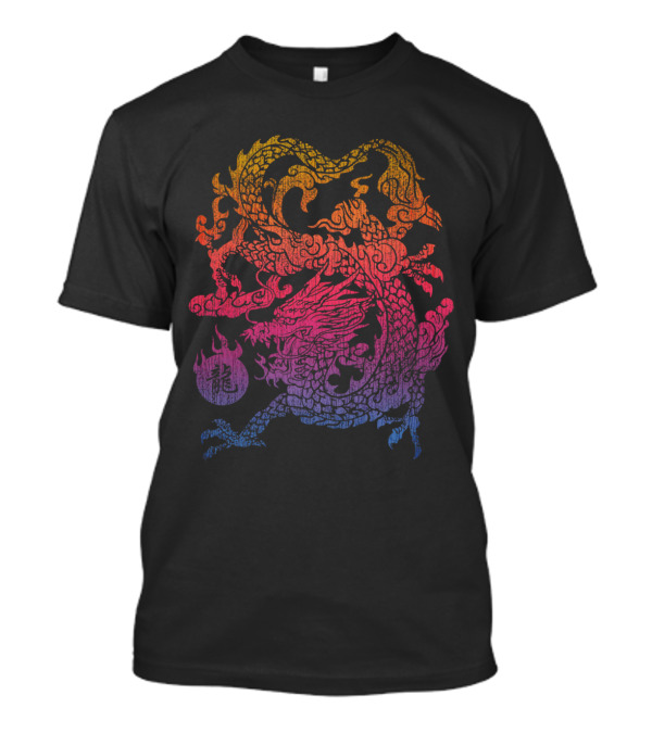 Chinese Dragon Colorful Gradient Legend T-Shirt