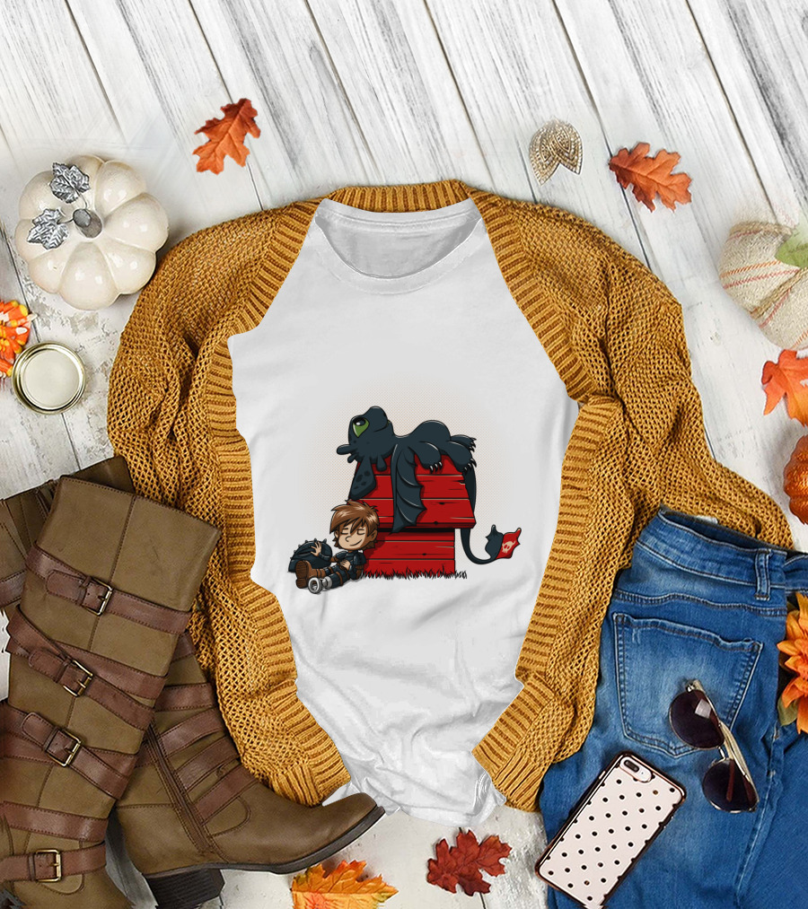 Dragon Peanuts How to Train Your Dragon Snoopy House T-Shirt