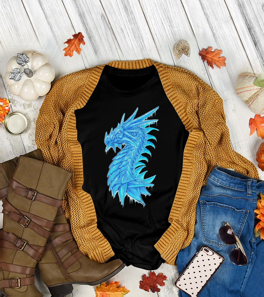 Ice Dragon Mythical Blue T-Shirt