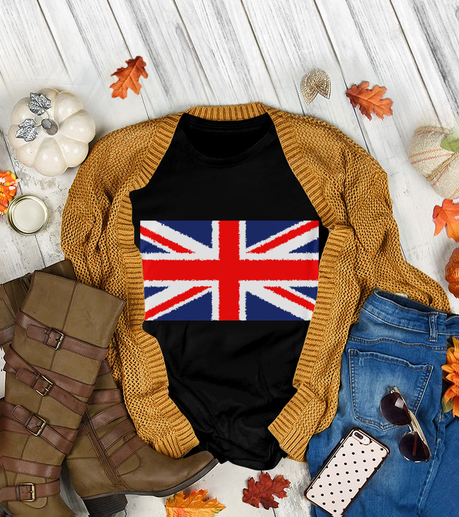 Union Jack Flag British Symbol Blue Red White T-Shirt