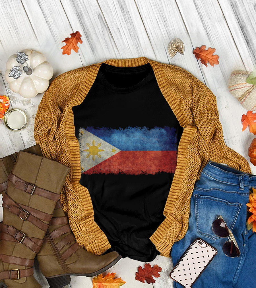 Distressed Vintage Philippine Flag T-Shirt