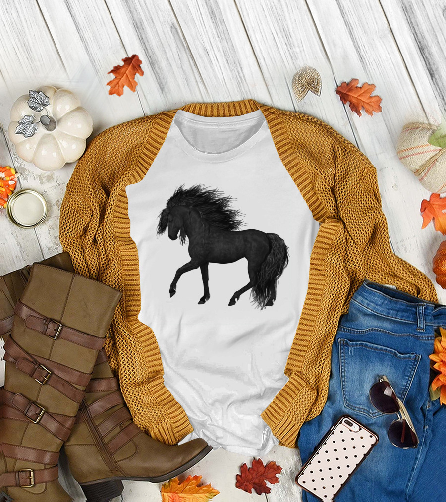 Black Horse Stallion Unicon Heritage T-Shirt