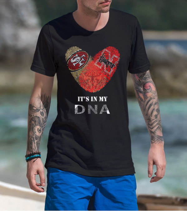 49Ers Nebraska Cornhuskers Fingerprint Heart DNA T-Shirt