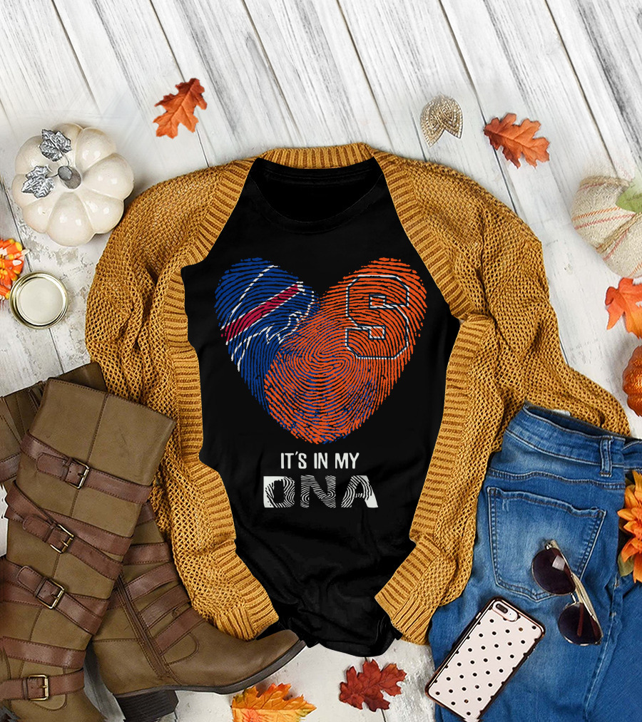 Bills Syracuse It's In My DNA Heart Fingerprint T-Shirt