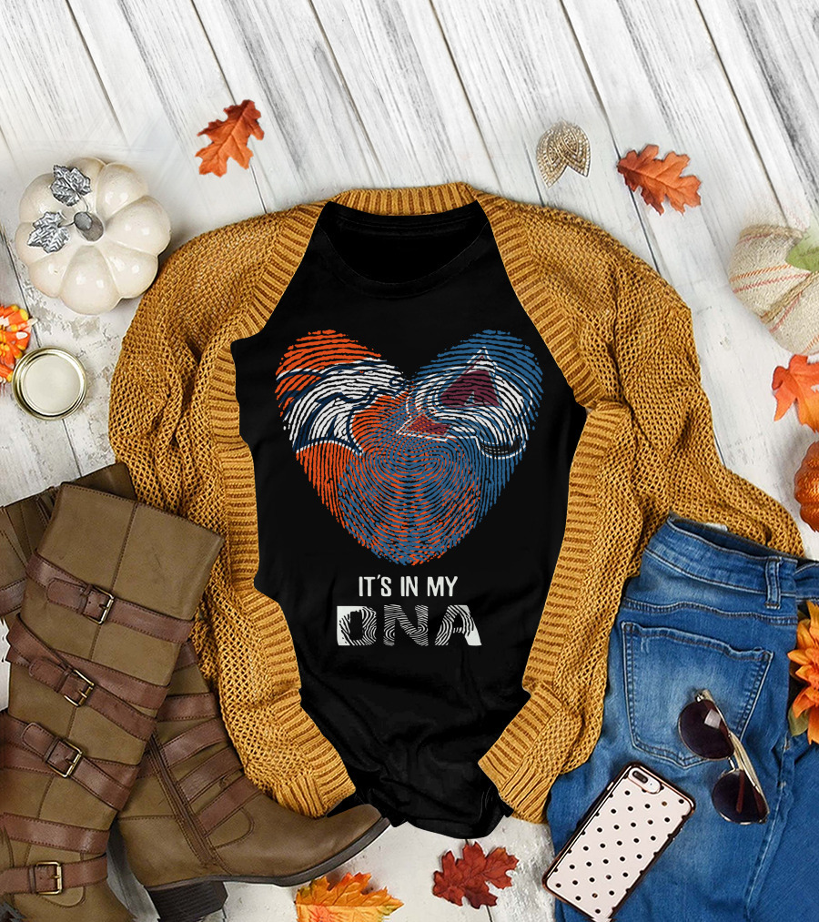 Broncos Avalanche It's In My DNA Fingerprint Heart T-Shirt