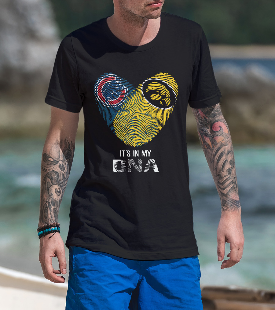 Chicago Cubs Iowa Hawkeyes It's In My Dna Fingerprint Heart T-Shirt