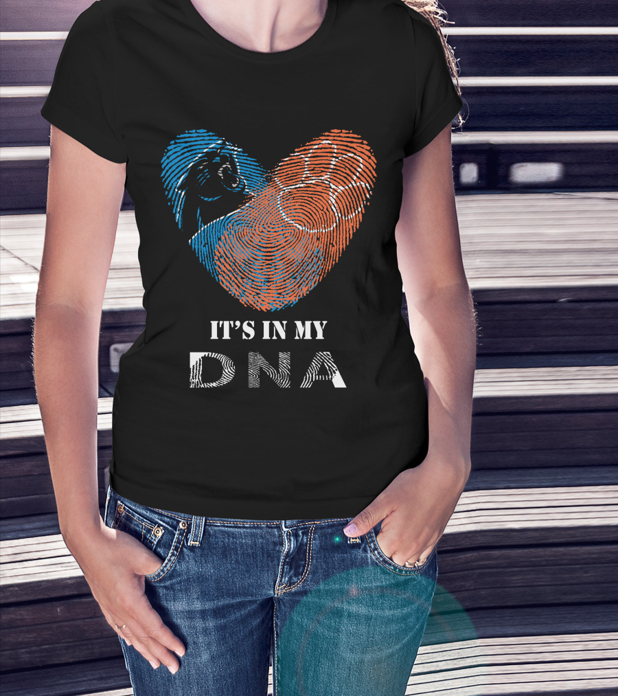 Panthers Clemson Tigers Heart Fingerprint Paw It's In My Dna T-Shirt