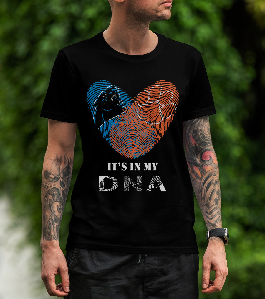 Panthers Clemson Tigers Heart Fingerprint Paw It's In My Dna T-Shirt
