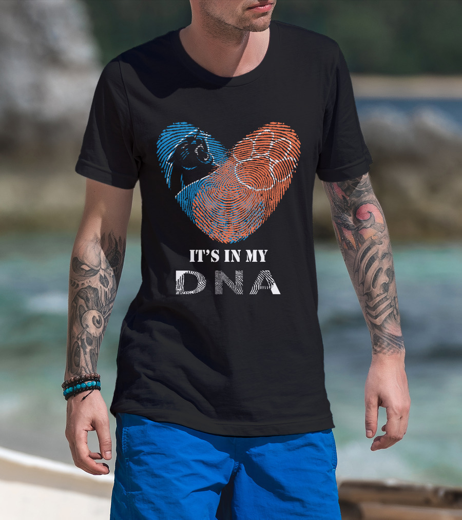 Panthers Clemson Tigers Heart Fingerprint Paw It's In My Dna T-Shirt