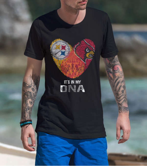 Steelers Cardinals It's In My DNA Fingerprint Heart T-Shirt