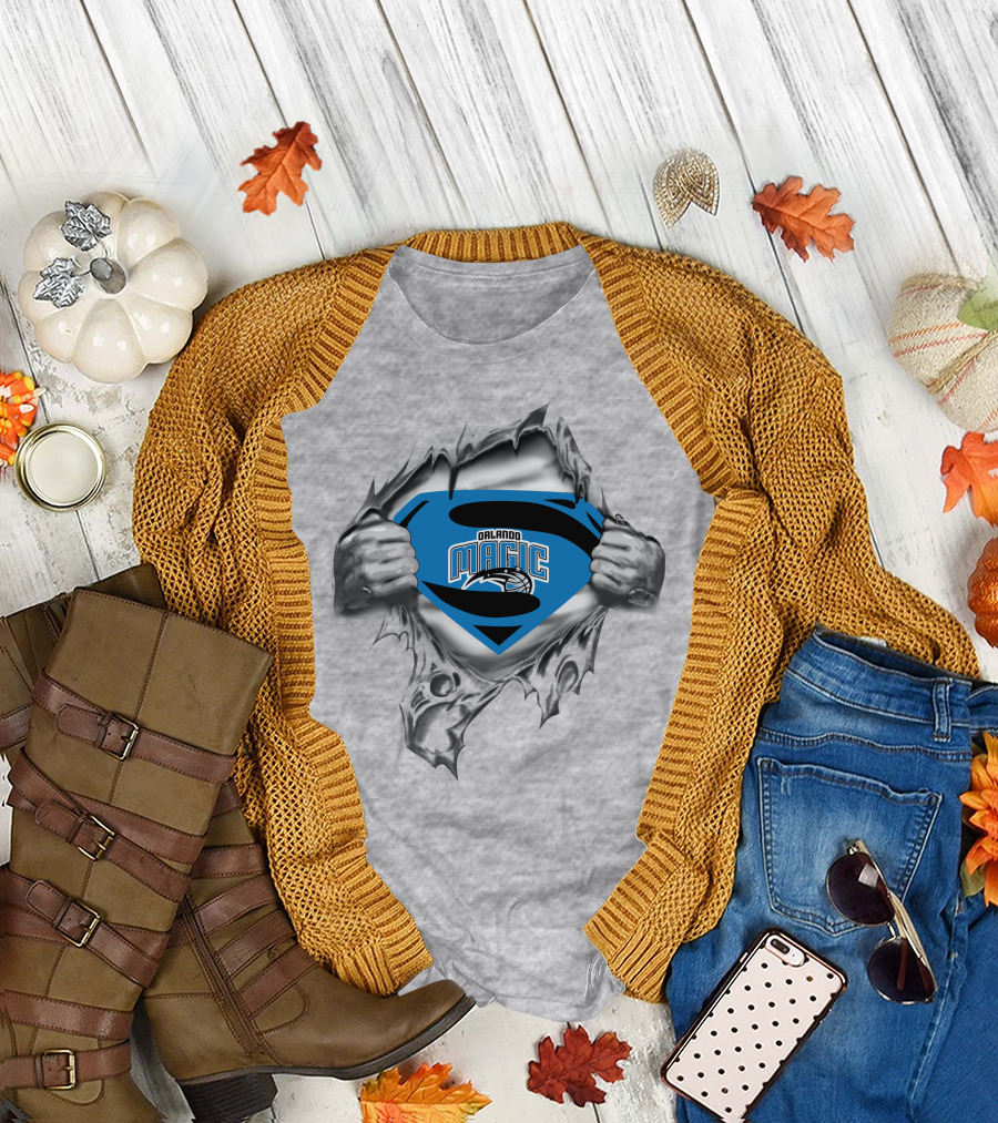 Orlando Magic Superman Logo Torn T-Shirt